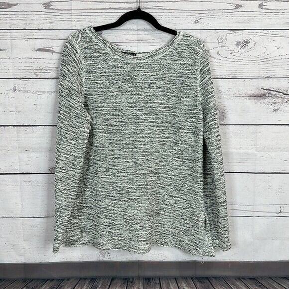 J Crew Mercantile Sweater Womens Medium Gray Knit Marled Tunic Textured Boxy - Picture 3 of 11